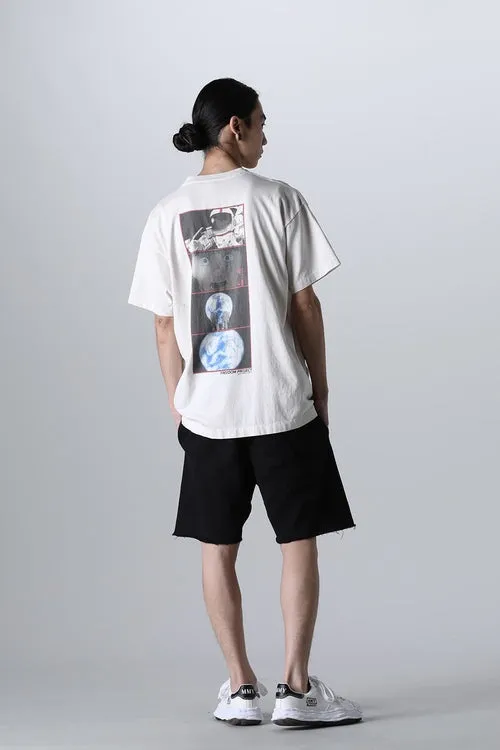 SAINT Mxxxxxx 'SAINT' SWEAT SHORTS/GRY/BLK embroidered SAINT LOGO basic shorts, distressed gray/washed black S-XL, four needles and six threads throughout, produced by a major domestic factory, imported Tajima machine embroidery, washed and distressed, original version